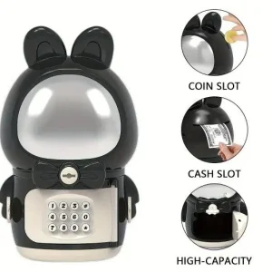 Дитяча електронна Скарбничка Сейф Космонавт із кодовим замком Little Space Rabbit Piggy Bank