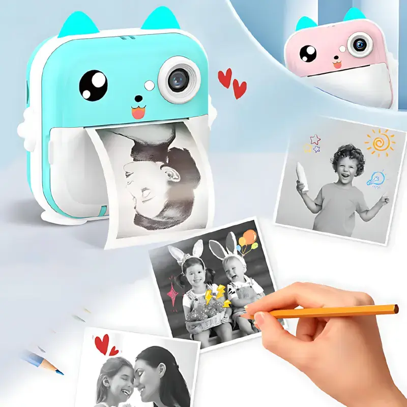 Дитяча камера миттєвого друку з термопринтером/Цифрова фотокамера/Дитячий термопринтер з камерою та іграми - Зображення 2