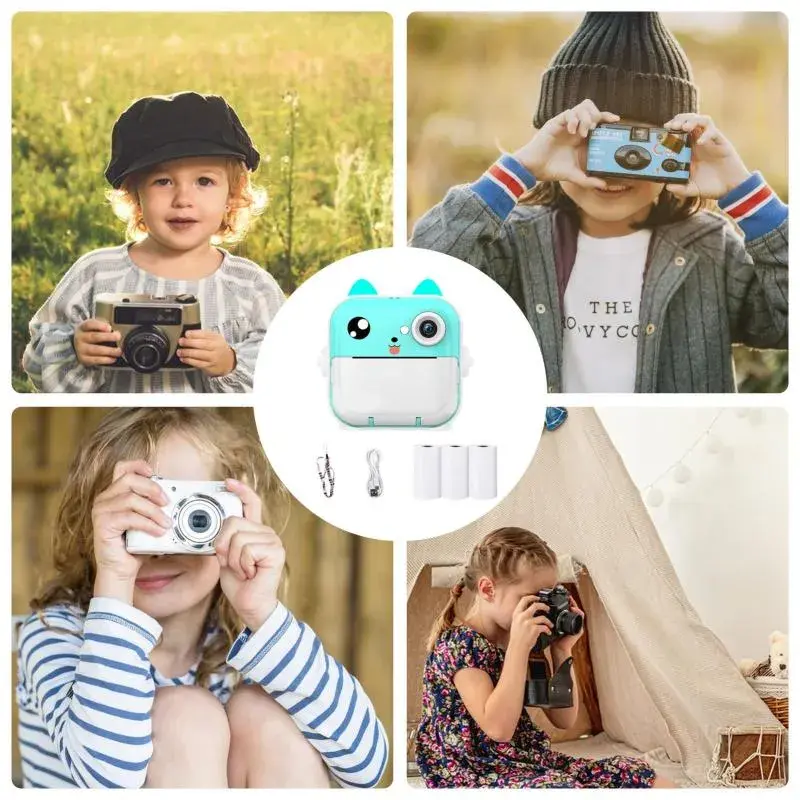 Дитяча камера миттєвого друку з термопринтером/Цифрова фотокамера/Дитячий термопринтер з камерою та іграми - Зображення 4