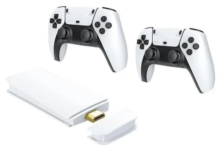 Дитяча ігрова консоль / приставка M15 4K 64GB 20000 ігор + два бездротові контролери біла - Зображення 3