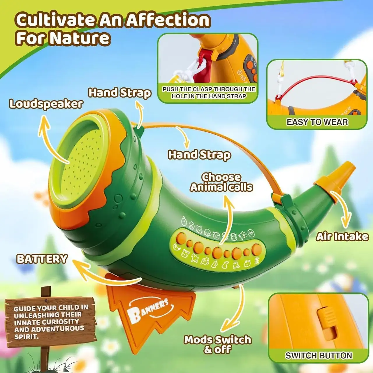 Дитяча інтерактивна іграшка Горн зі звуками тварин Animal Caller Горн із імітацією 30 звуків тварин - Зображення 4