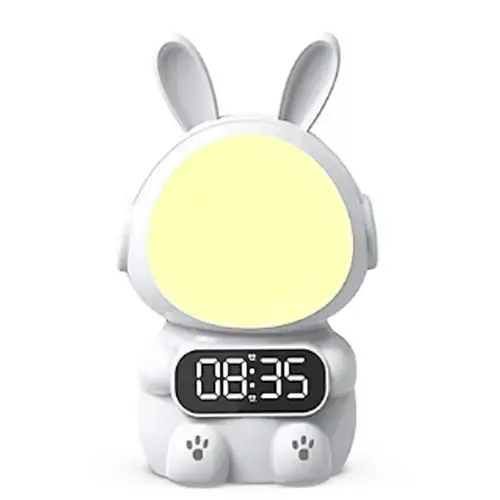 Дитячий годинник із будильником Кролик Rabbit clock with LIGHT WHITE - Зображення 4