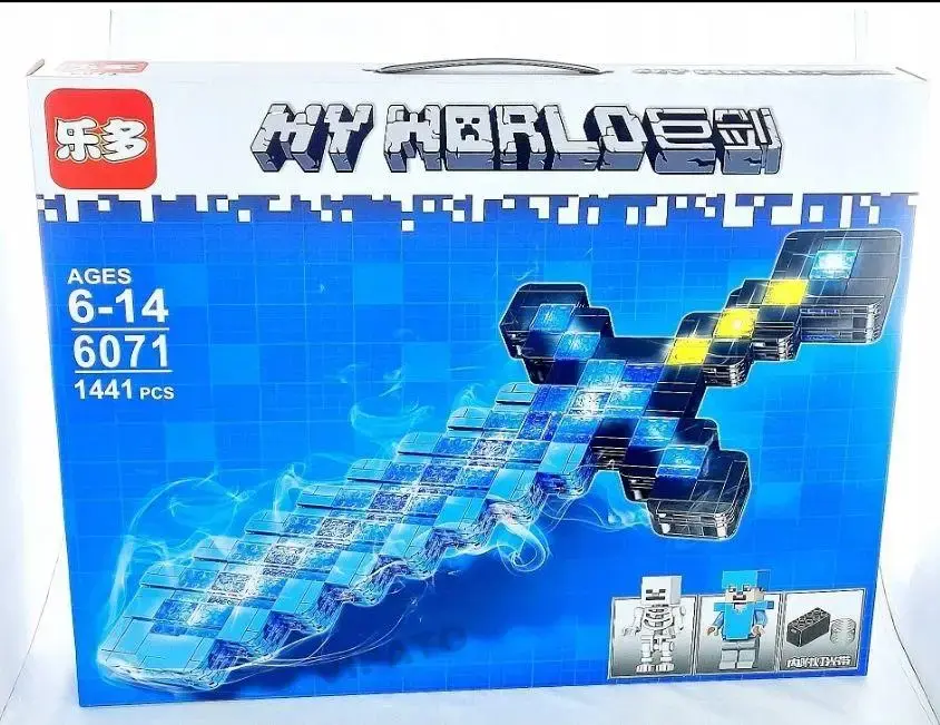 Дитячий конструктор Minecraft MyWorld діамантовий меч Майнкрафт з підсвічуванням 1441 деталь конструктор - Зображення 3