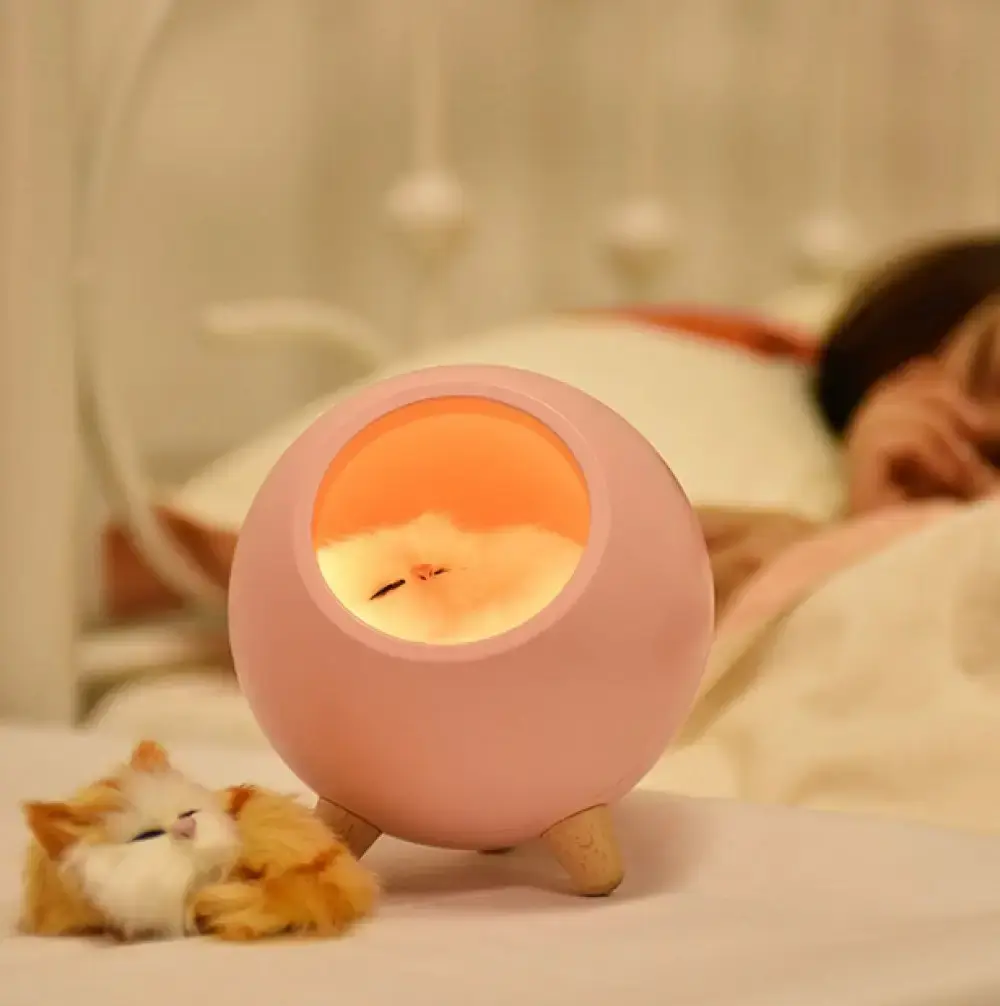 Дитячий настільний нічник будиночка з регулюванням яскравості "Котик" - Зображення 3