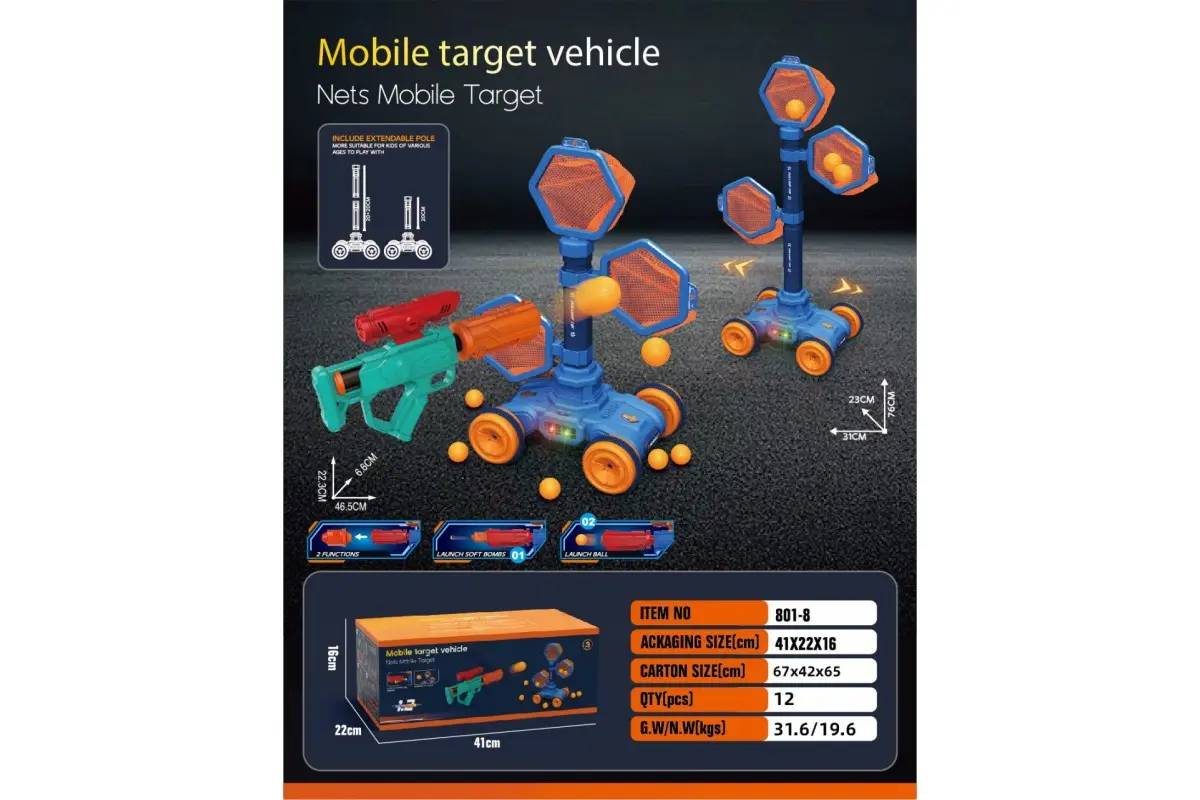 Дитячий тир з пістолетом та мобільною мішенню (801-8)