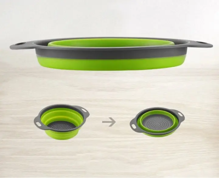 Друшляк силіконовий складаний великий + маленький Collapsible filter baskets - Зображення 5