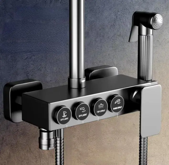 Душ на стіну з нержавіючої сталі / тропічний душ з регуляторами та біде shower AND AA6-6 - Зображення 3