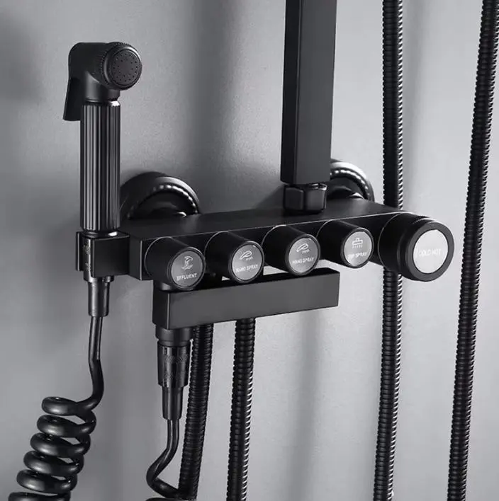Душ на стіну з нержавіючої сталі / тропічний душ з регуляторами та біде shower AND AA6-6 - Зображення 4