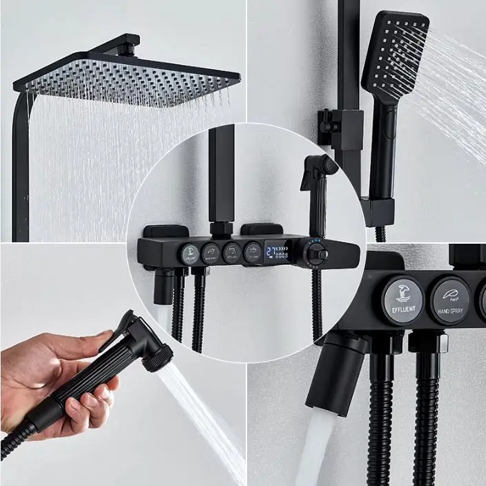 Душ на стіну з нержавіючої сталі / тропічний душ з регуляторами та біде shower AND AA6-6 - Зображення 2