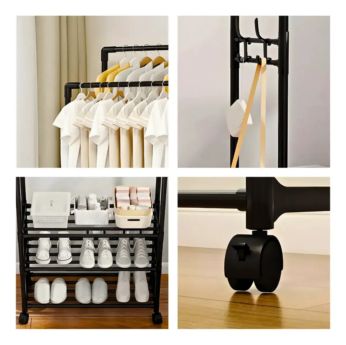 Подвійна стійка - вішалка, полиця для взуття AND XL-1484 - Зображення 2