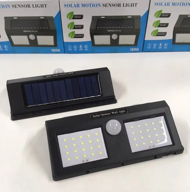 Подвійний Світильник сонячна панель із датчиком руху Solar Sensor Wall Light 1626A - Зображення 2