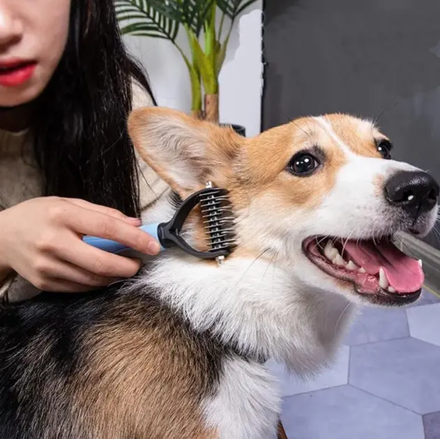 Двосторонній гребінець для вичісування вовни котів та собак AND217 - Зображення 2