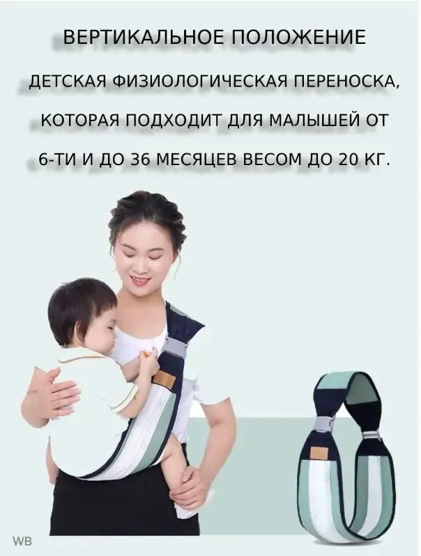 Дихаюча перенесення для новонароджених Слінг Baby Sling - Зображення 5