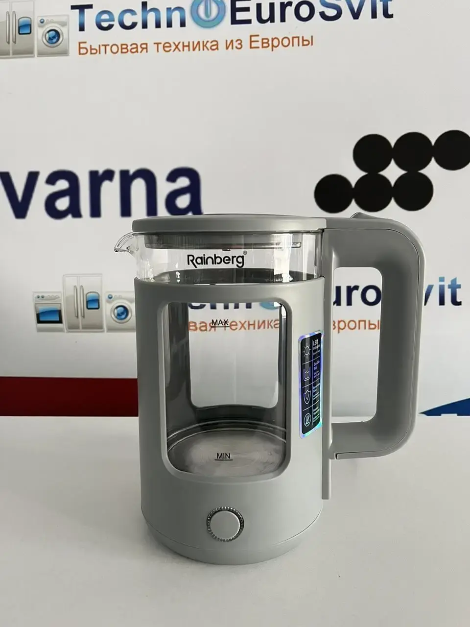 Дисковий скляний електричний чайник з підсвічуванням Rainberg RB-2220 - Зображення 3