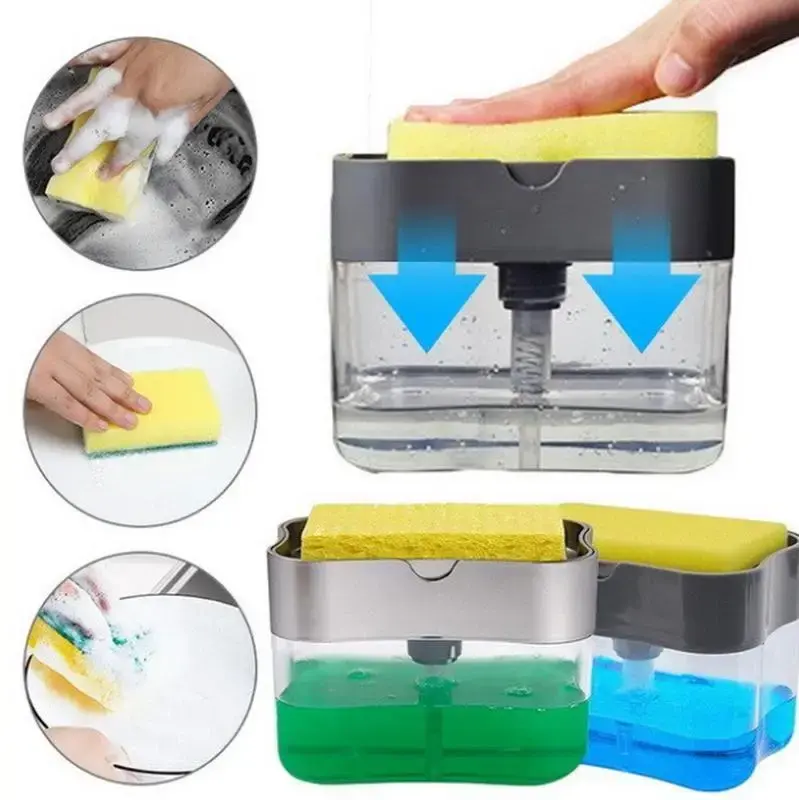 Диспенсер для миючого засобу натискний Soap Pump Sponge Caddy - Зображення 6