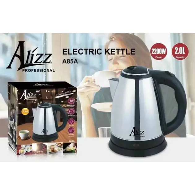 Електрочайник Alizz A85A нержавіюча сталь 2,0 л 2200 Вт - Зображення 2