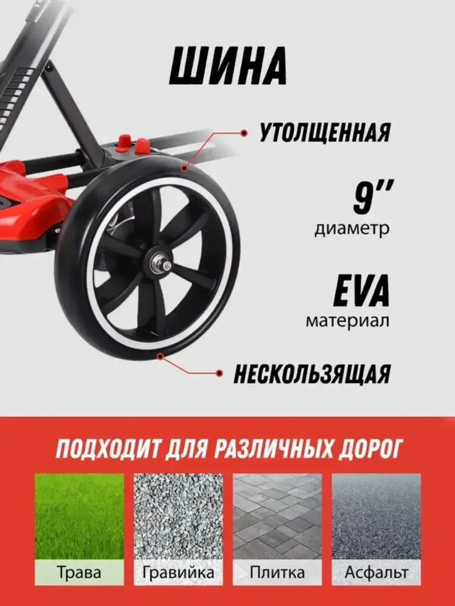 Електромобіль складний з акумулятором 6V 4.5Ah та швидкістю до 6 км/год/M-6072 Eco Koleso - Зображення 9