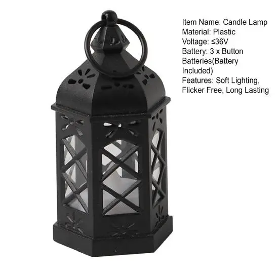 Електронна свічка на батарейках, ретро-дизайн, настільний ліхтар-лампа - Зображення 4