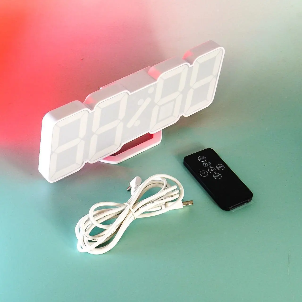 Електронний настільний годинник з будильником та термометром LY 1089 Білий - Зображення 4