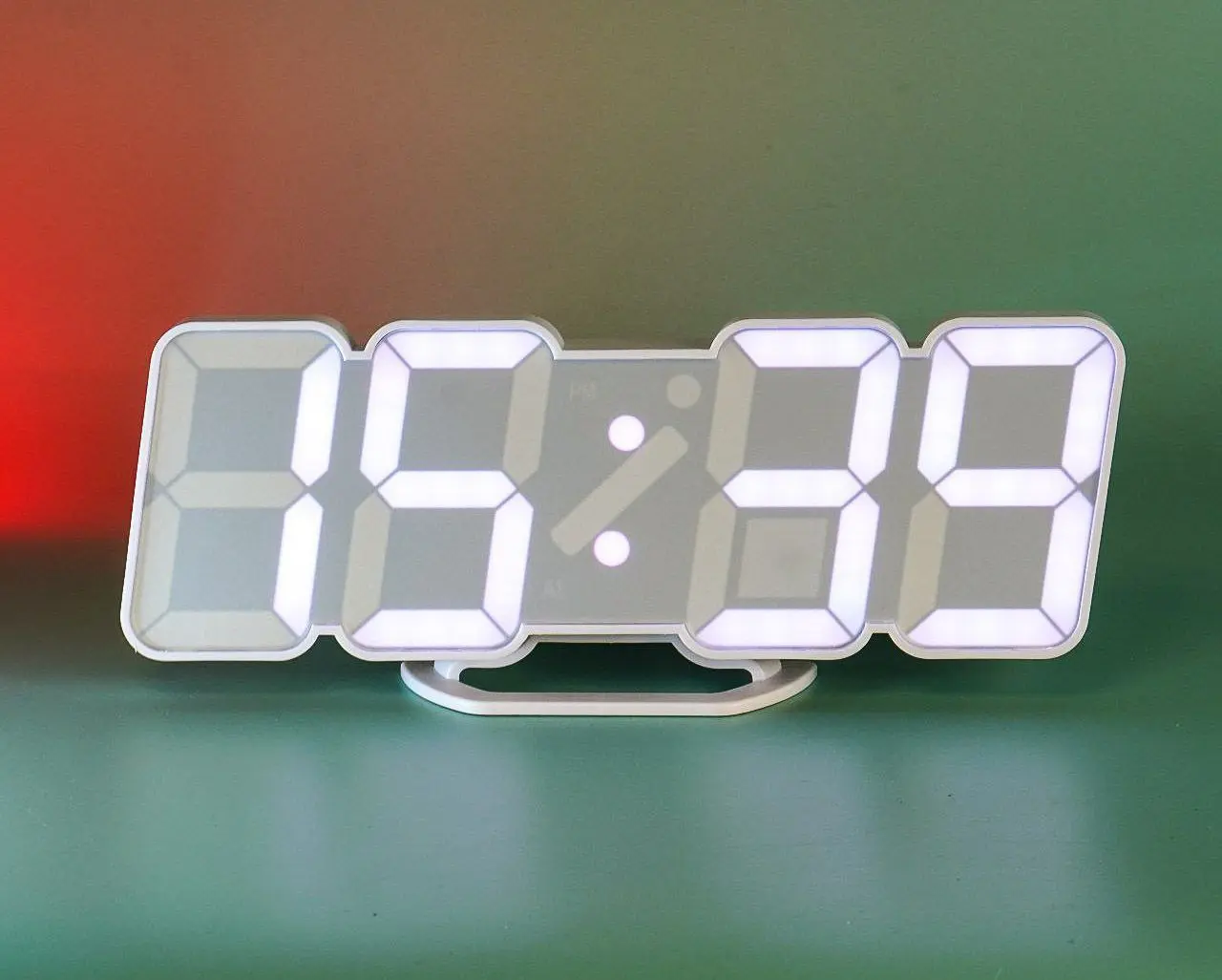 Електронний настільний годинник з будильником та термометром LY 1089 Білий - Зображення 3