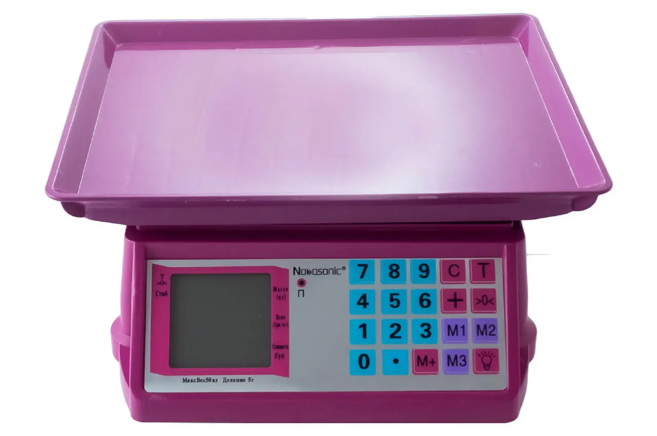 Електронні торгові ваги з лічильником ціни на 50 кг NK 4017 Nokasonic міні з 4 вт (NK-4017) - Зображення 2