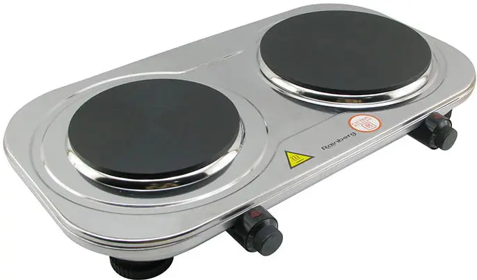 Настільна Електрична плитка на 2 конфорки Rainberg RB-007 3500W - Зображення 5