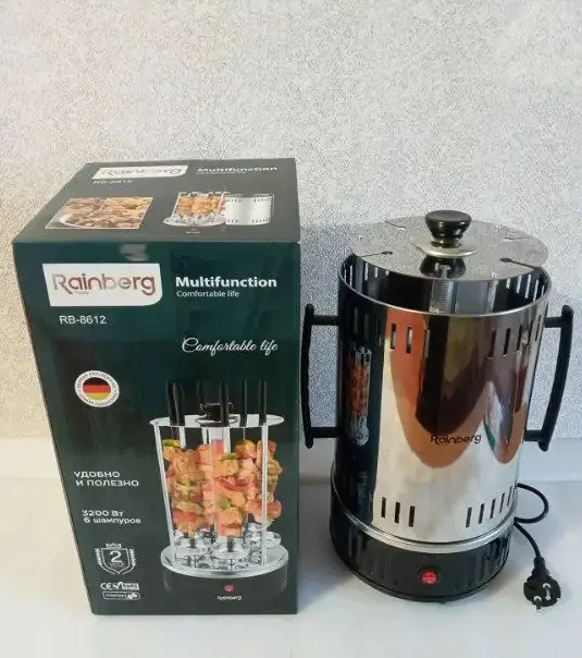 Електрошашличниця Domotec Bbq шашличниця Domotec MS-7781 1000W - Зображення 6