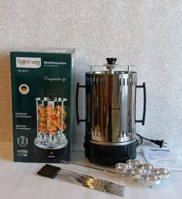 Електрошашличниця Domotec Bbq шашличниця Domotec MS-7781 1000W - Зображення 5