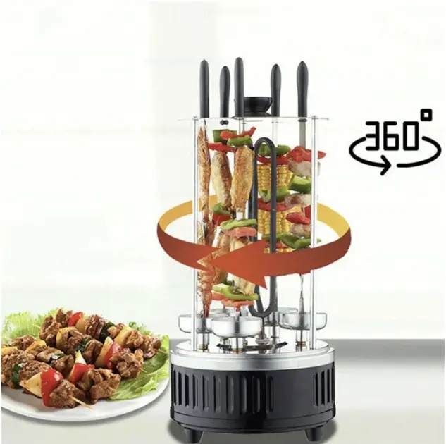 Електрошашличниця BBQ на 6 шампурів шашличниця електрична електрогриль для шашликів PAVLYSH S-14 - Зображення 4