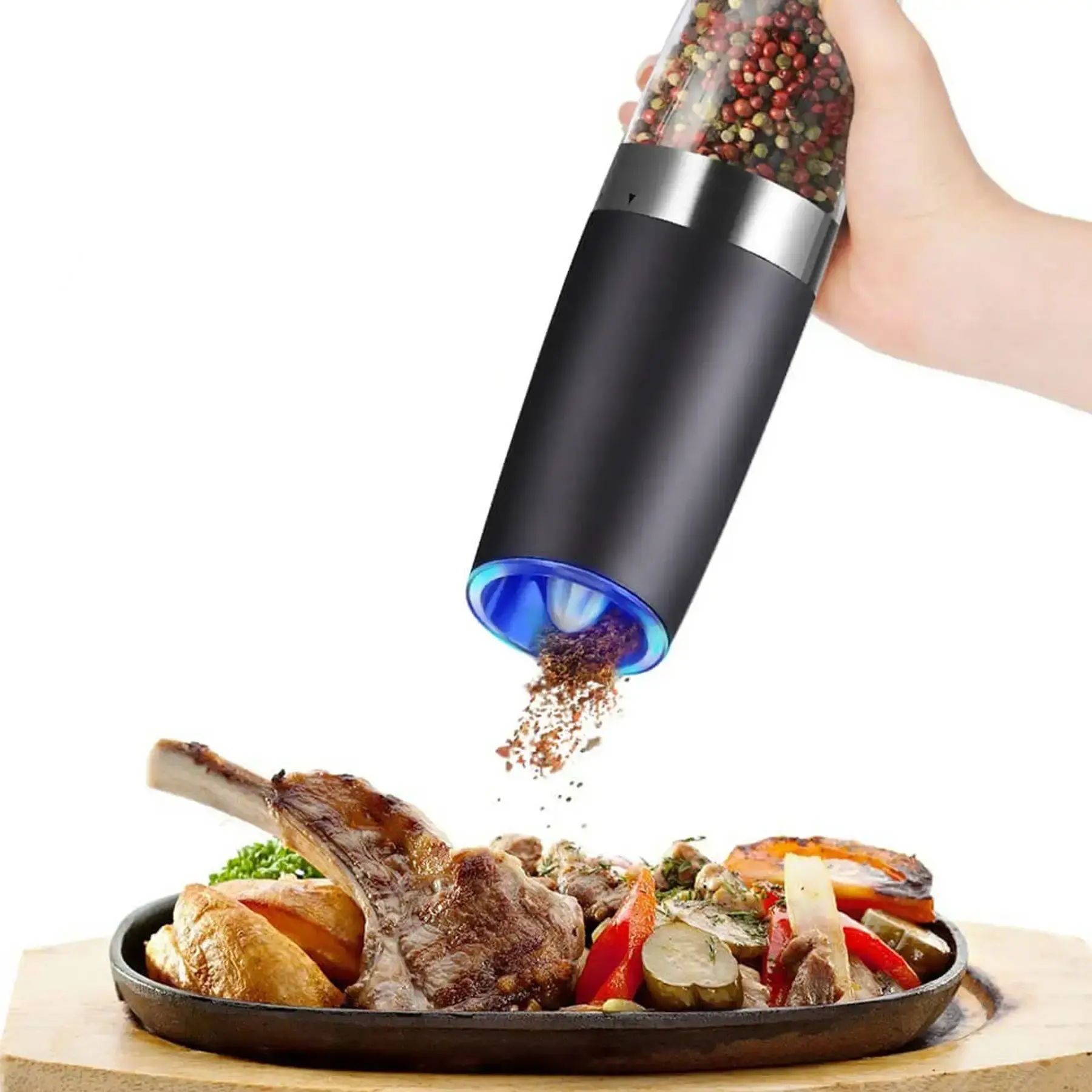 Електричний млин для спецій (20х6,3 см) Spice bottle electronic, від батарейок - Зображення 4