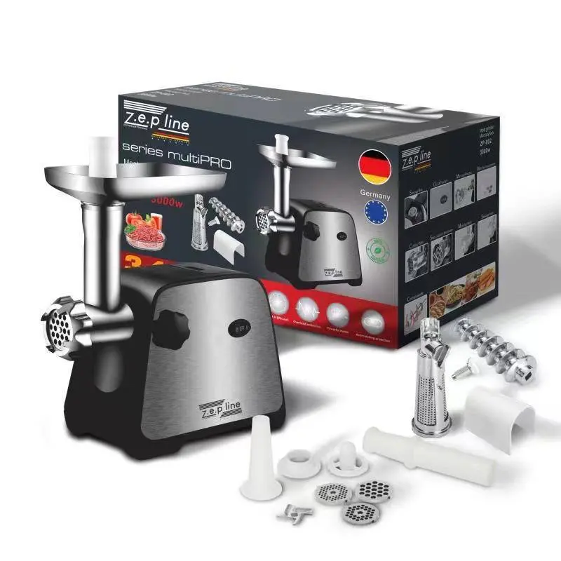 Електрична м'ясорубка із соковижималкою + насадка для приготування ковбас Zepline ZP-002 - Зображення 2