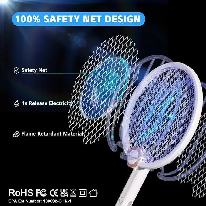 Електрична мухобійка Buzzeap, складна електрична мухобійка 3 в 1, електрична мухобійка - Зображення 2