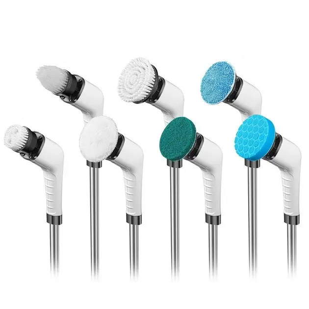 Електрична щітка для прибирання Cleaning Brush, набір 9 в 1, біла, товари для дому - Зображення 5