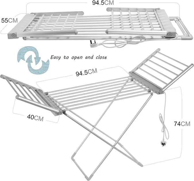 Електрична сушарка для білизни Rainberg EA-0149 центральний стіл від мережі міцні накладки - Зображення 7