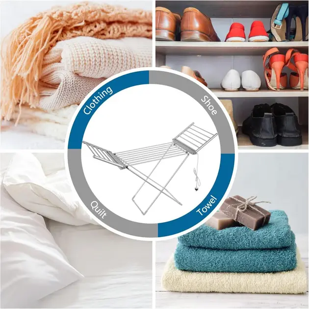 Електрична сушарка для білизни Rainberg EA-0149 центральний стіл від мережі міцні накладки - Зображення 4