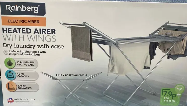 Електрична сушарка для білизни Rainberg EA-0149 центральний стіл від мережі міцні накладки - Зображення 6