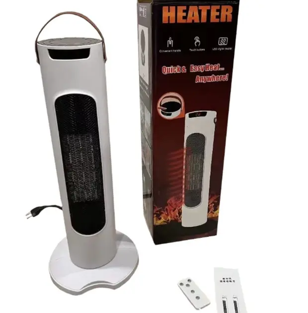 Електричний баштовий обігрівач, тепловентилятор білий, 2000 Вт, 3 режими обігріву - Зображення 4