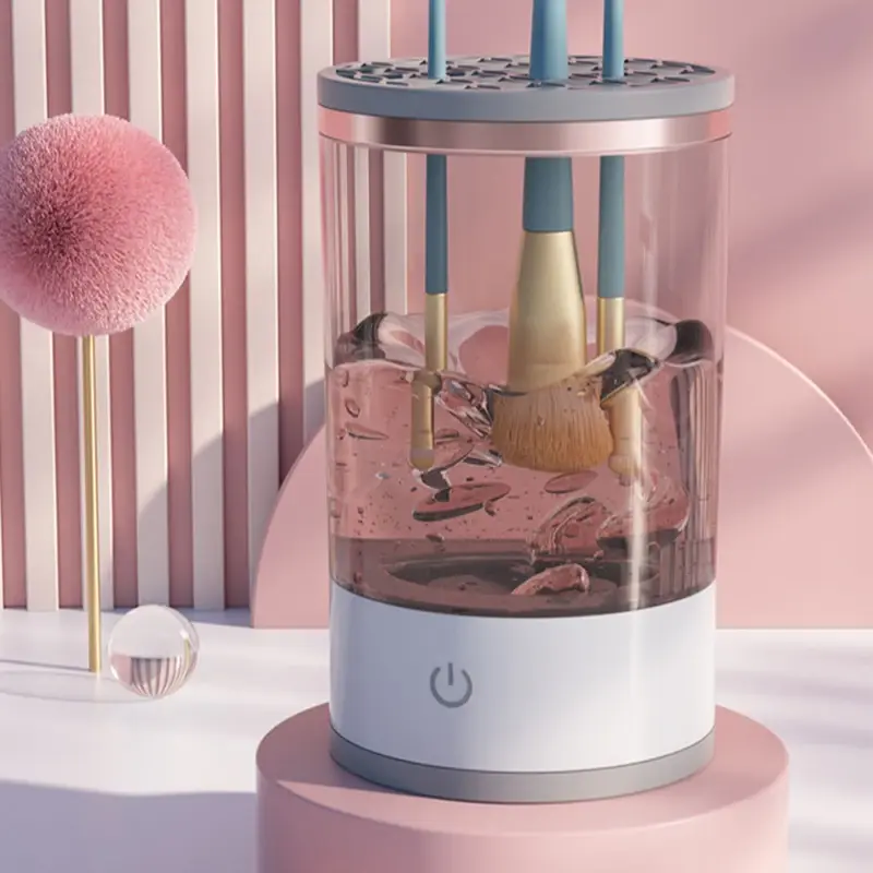 Електричний очищувач пензлів для макіяжу Cleaning Brush 2 в 1 підставка для чищення та сушіння косметичних пензликів - Зображення 2
