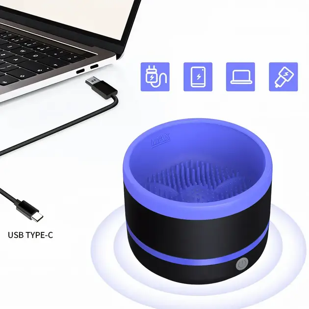 Електричний очисник пензлів для макіяжу Makeup brush cleaner LY-609 інструмент для очищення кистей - Зображення 6