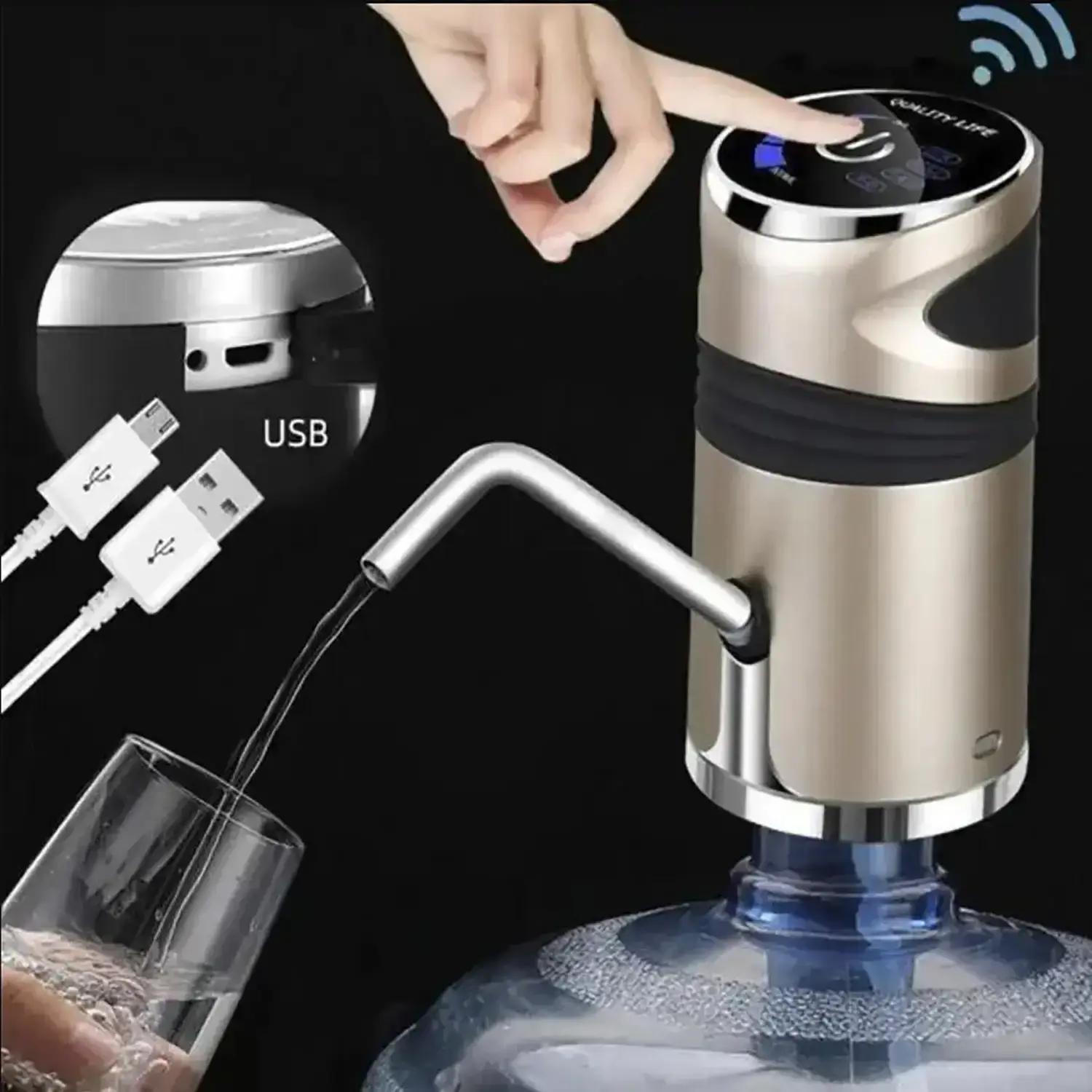 Електричний портативний насос для води WATER DISPENSER XL-129 – диспенсер для пляшок із питною водою - Зображення 4