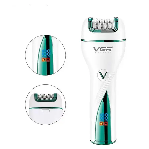 Епілятор жіночий 3в1 акумуляторний, від USB, VGR V-728 / Машинка для епіляції / Депілятор для ніг - Зображення 5