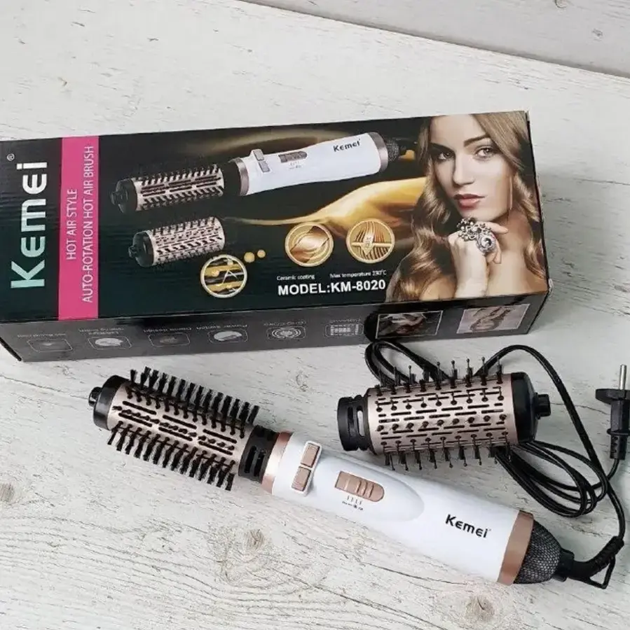Фен-щітка для укладки волосся з насадками Kemei KM-8020 - Зображення 10