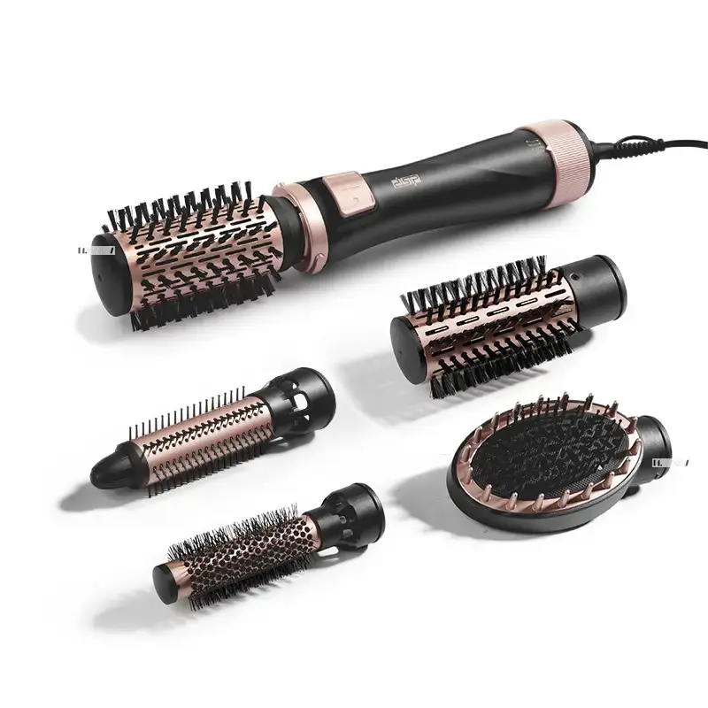 Фен щітка для волосся з щіткою, що обертається (крутиться) з насадками для укладання волосся 5в1 DSP 1000W - Зображення 4