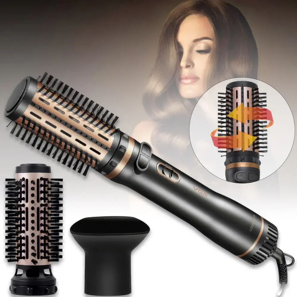 Фен-щітка з регулюванням температури та 3 насадками для укладання VGR V-496 1000Вт - Зображення 2