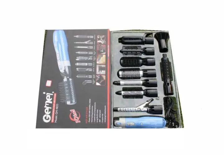 Фен-стайлер для волосся 10 в 1 Gemei GM-4833, фен щітка, багатофункціональний стайлер - Зображення 5