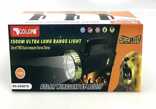 Ліхтар GOLON RX-S66BTS з радіо та сонячною панеллю - Зображення 4