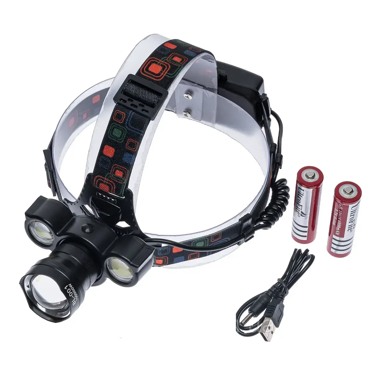 Ліхтар налобний BL-001/ Акк./ T6+Cob/ Zoom - Зображення 2