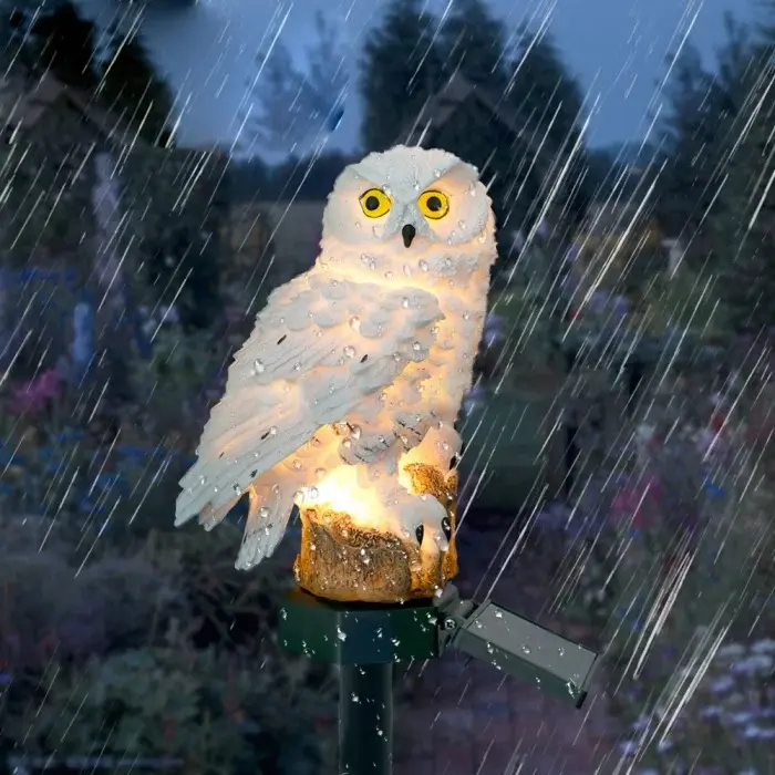 Ліхтар садовий Сова із сонячною панеллю WHITE - Зображення 7