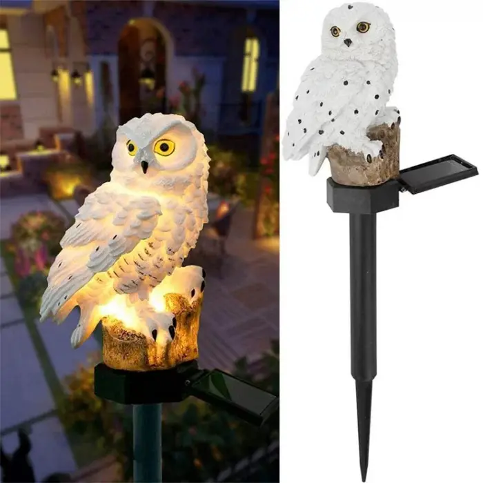 Ліхтар садовий Сова із сонячною панеллю WHITE - Зображення 9