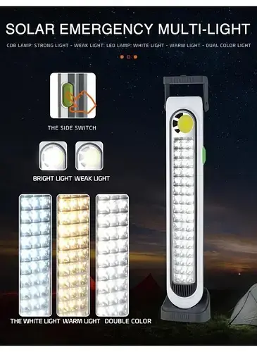 Ліхтар світлодіодний акумуляторний HEL-6855T із сонячною панеллю - Зображення 3